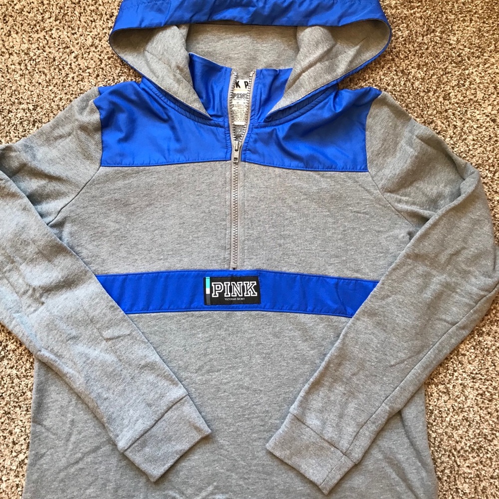 Med VS Pink Gray/Royal Blue Anorak Hoodie
